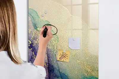 Quadro magnético de apagar a seco estampa de mármore colorido