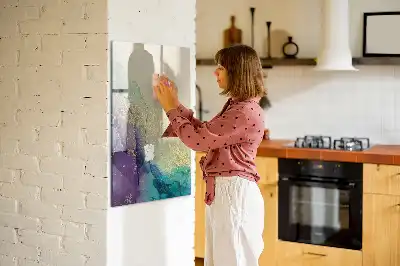 Quadro magnético de apagar a seco estampa de mármore colorido