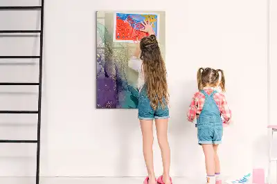 Quadro magnético de apagar a seco estampa de mármore colorido