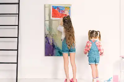Quadro magnético de apagar a seco estampa de mármore colorido