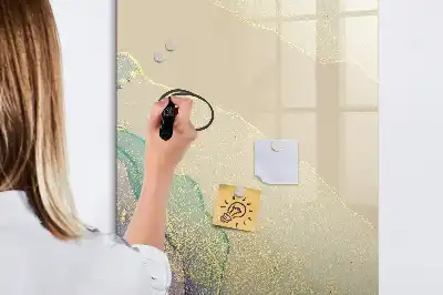 Quadro magnético de apagar a seco estampa de mármore colorido