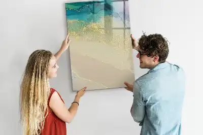 Quadro magnético de apagar a seco estampa de mármore colorido