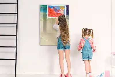 Quadro magnético de apagar a seco estampa de mármore colorido