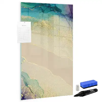 Quadro magnético de apagar a seco estampa de mármore colorido