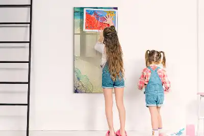 Quadro magnético de apagar a seco estampa de mármore colorido
