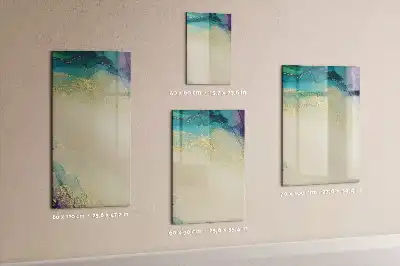 Quadro magnético de apagar a seco estampa de mármore colorido