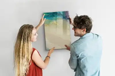 Quadro magnético de apagar a seco estampa de mármore colorido