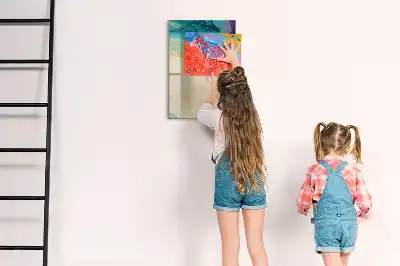 Quadro magnético de apagar a seco estampa de mármore colorido