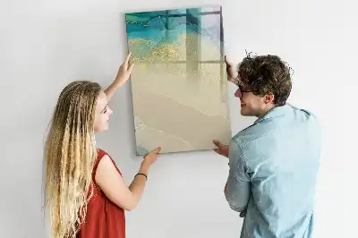 Quadro magnético de apagar a seco estampa de mármore colorido