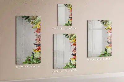 Quadro magnético de apagar a seco com estampa de vegetais na madeira