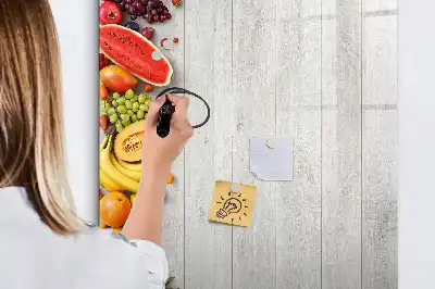 Quadro magnético de apagar a seco com estampa de vegetais na madeira