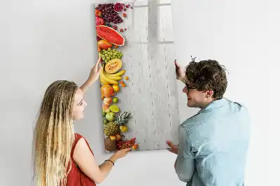 Quadro magnético de apagar a seco com estampa de vegetais na madeira