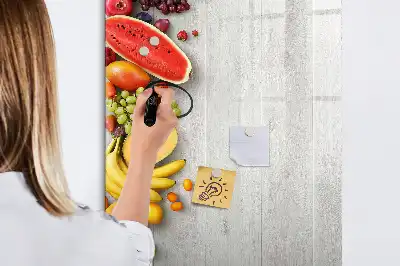 Quadro magnético de apagar a seco com estampa de vegetais na madeira