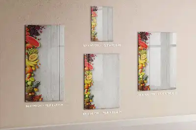 Quadro magnético de apagar a seco com estampa de vegetais na madeira