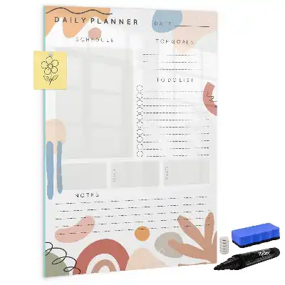 Quadro magnético de apagar a seco planner diário