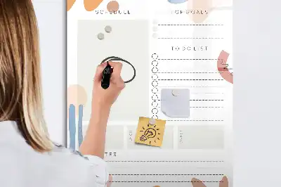 Quadro magnético de apagar a seco planner diário