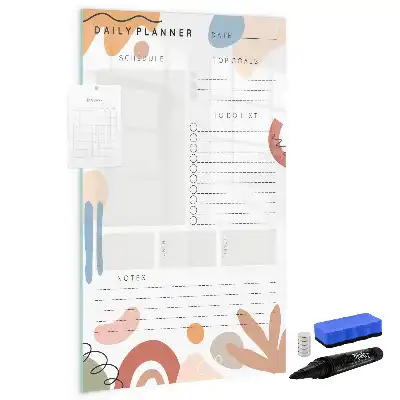 Quadro magnético de apagar a seco planner diário