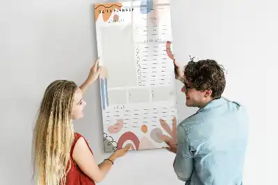 Quadro magnético de apagar a seco planner diário