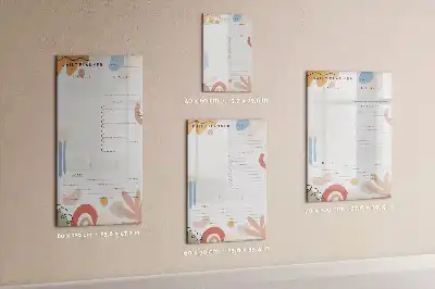 Quadro magnético de apagar a seco planner diário