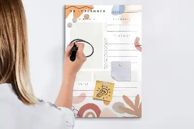 Quadro magnético de apagar a seco planner diário