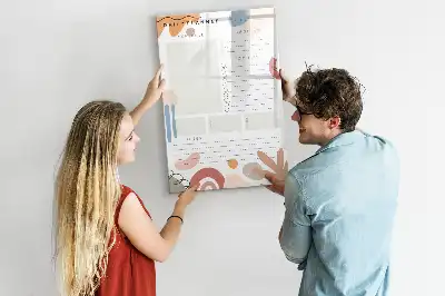 Quadro magnético de apagar a seco planner diário