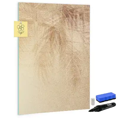 Quadro magnético de apagar a seco estampa de folhas de palmeira