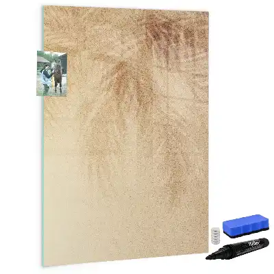 Quadro magnético de apagar a seco estampa de folhas de palmeira