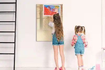 Quadro magnético de apagar a seco estampa de folhas de palmeira