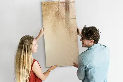 Quadro magnético de apagar a seco estampa de folhas de palmeira