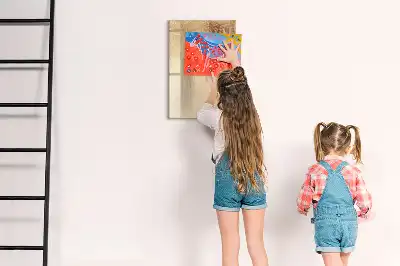 Quadro magnético de apagar a seco estampa de folhas de palmeira