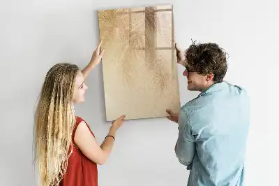 Quadro magnético de apagar a seco estampa de folhas de palmeira