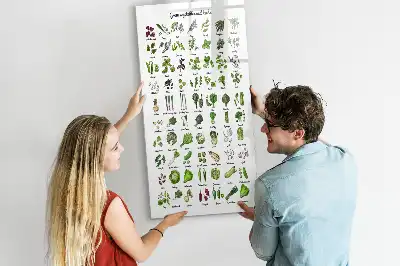 Quadro magnético de apagar a seco com tema de vegetais verdes