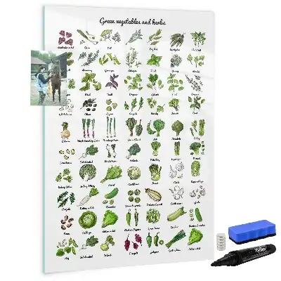 Quadro magnético de apagar a seco com tema de vegetais verdes