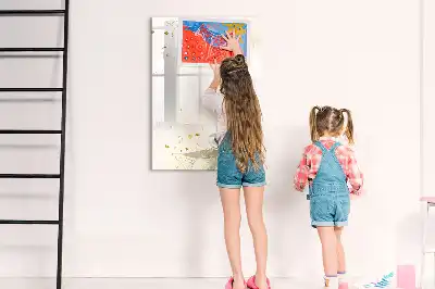 Quadro magnético de apagar a seco com estampa de abstração dourada de vegetais
