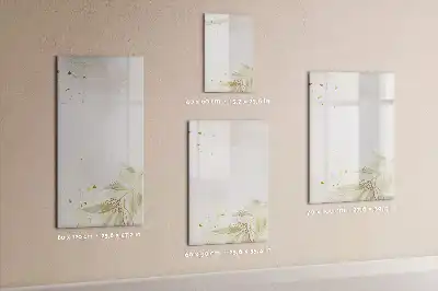 Quadro magnético de apagar a seco com estampa de abstração dourada de vegetais