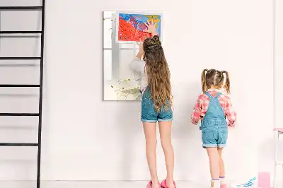 Quadro magnético de apagar a seco com estampa de abstração dourada de vegetais
