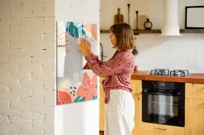 Quadro magnético de apagar a seco estampa flor de verão