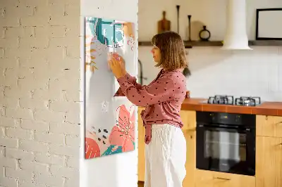 Quadro magnético de apagar a seco estampa flor de verão