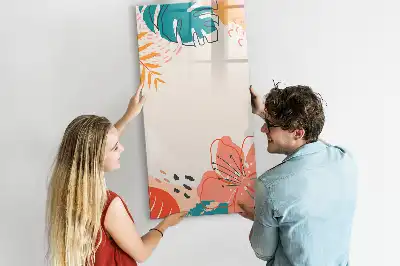 Quadro magnético de apagar a seco estampa flor de verão
