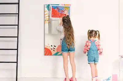 Quadro magnético de apagar a seco estampa flor de verão
