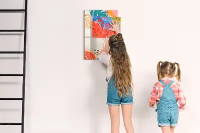 Quadro magnético de apagar a seco estampa flor de verão