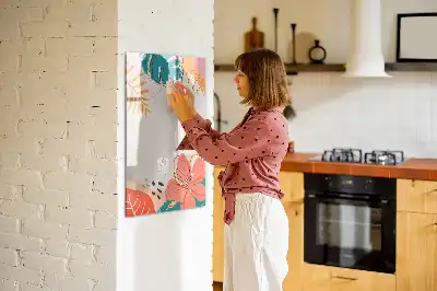 Quadro magnético de apagar a seco estampa flor de verão