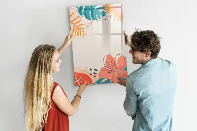 Quadro magnético de apagar a seco estampa flor de verão
