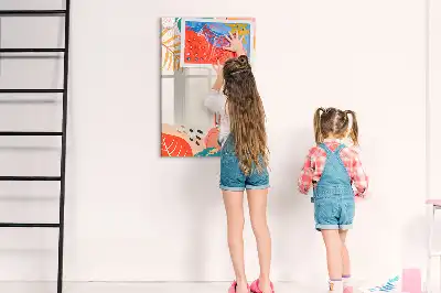 Quadro magnético de apagar a seco estampa flor de verão