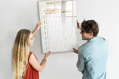 Quadro magnético de apagar a seco menu semanal