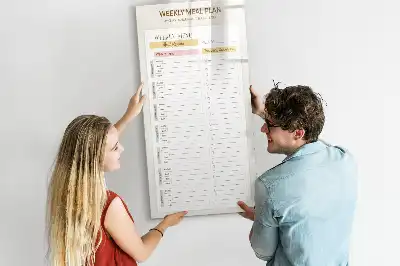 Quadro magnético de apagar a seco menu semanal