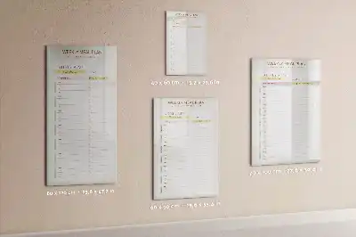 Quadro magnético de apagar a seco menu semanal
