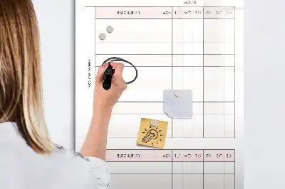 Quadro magnético de apagar a seco para lista de responsabilidades