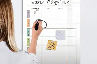 Quadro magnético de apagar a seco com menu semanal