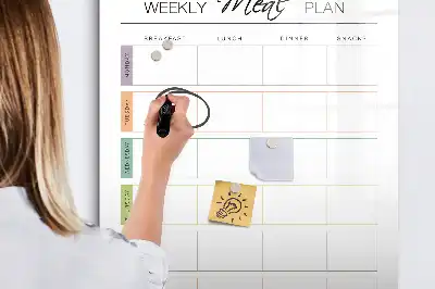 Quadro magnético de apagar a seco com menu semanal